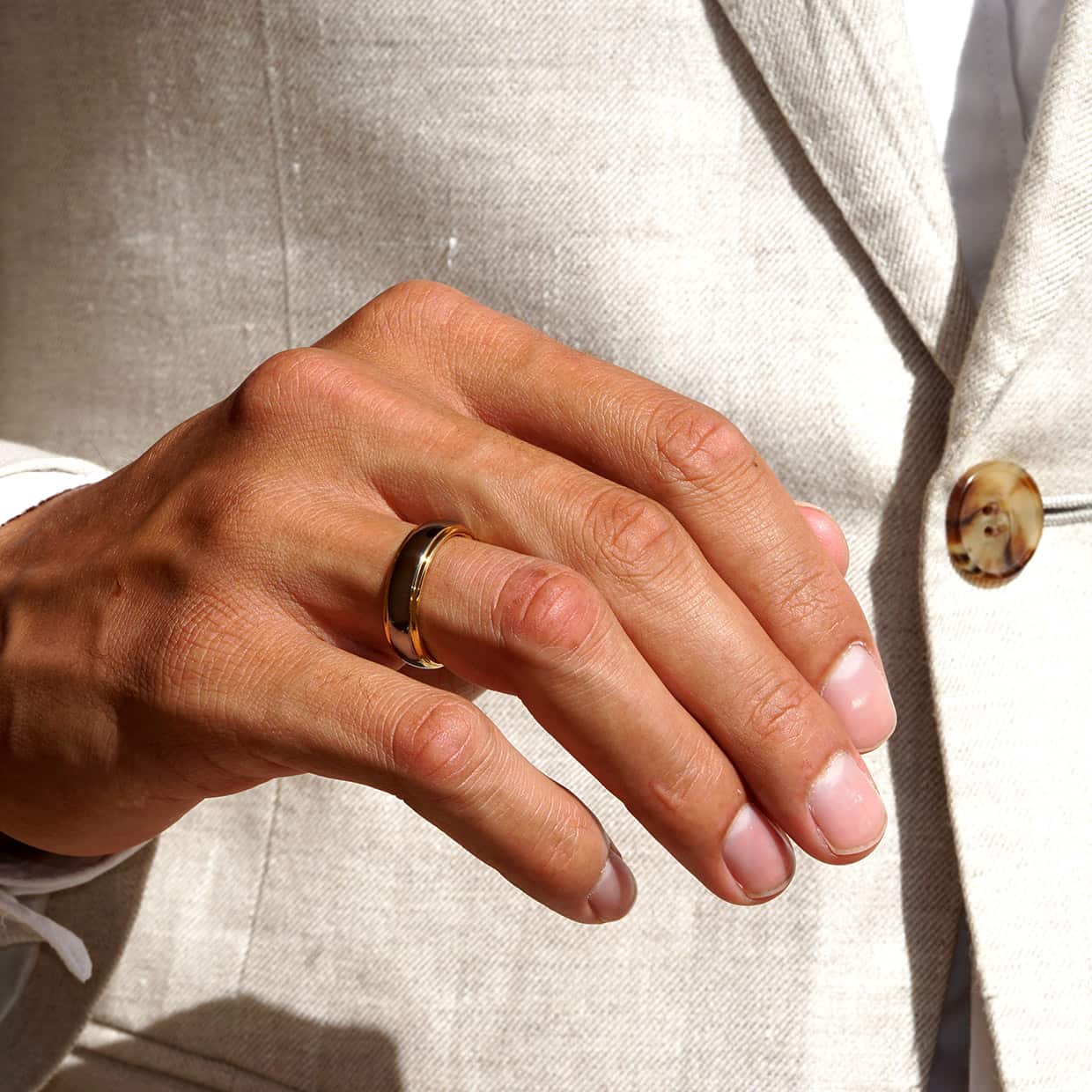 Tungsten ring guld & grå