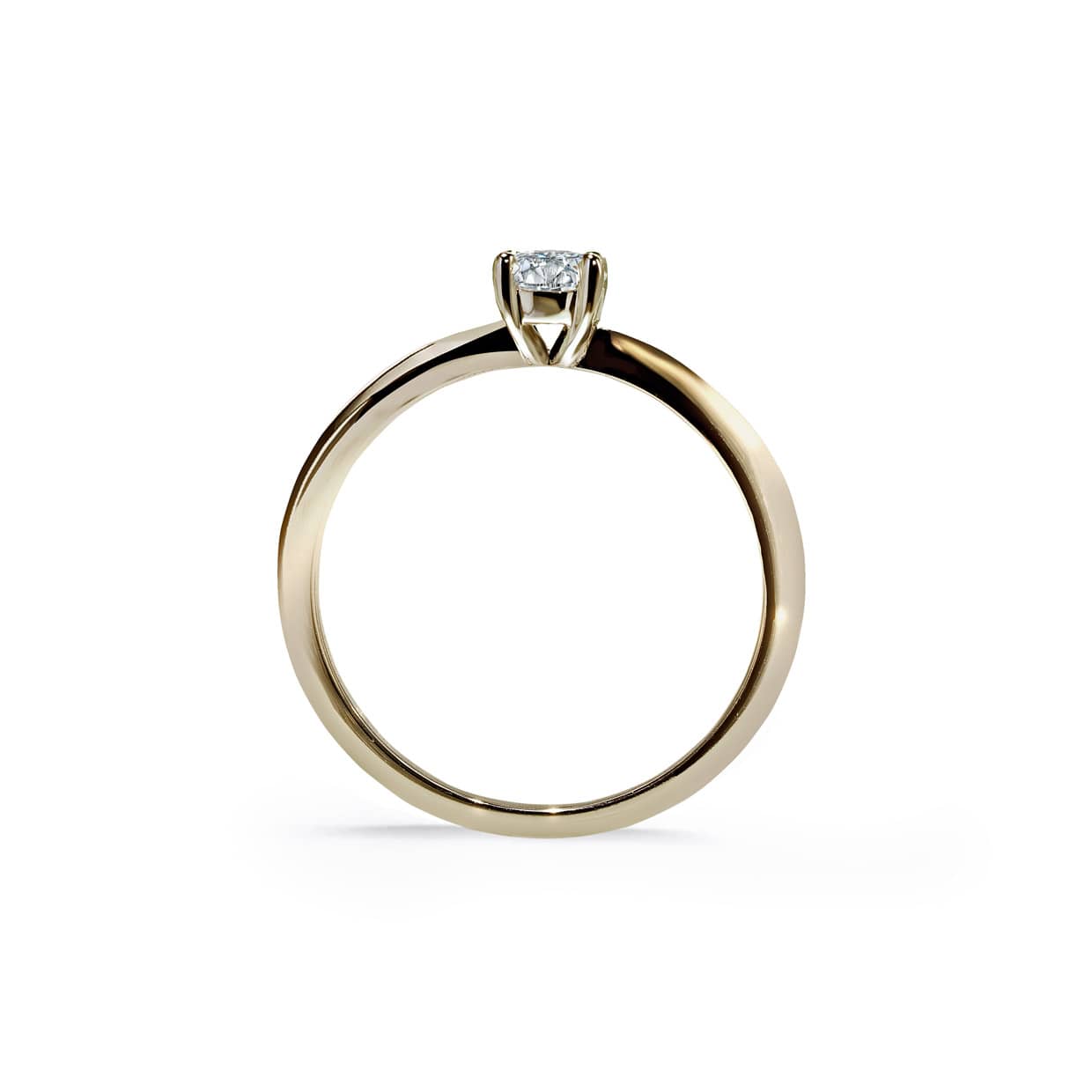 Valentine solitaire forlovelsesring med firkantet diamant