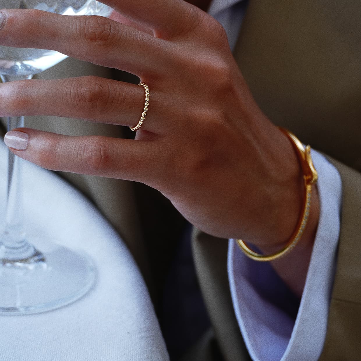 Equestrian small dot ring forgyldt