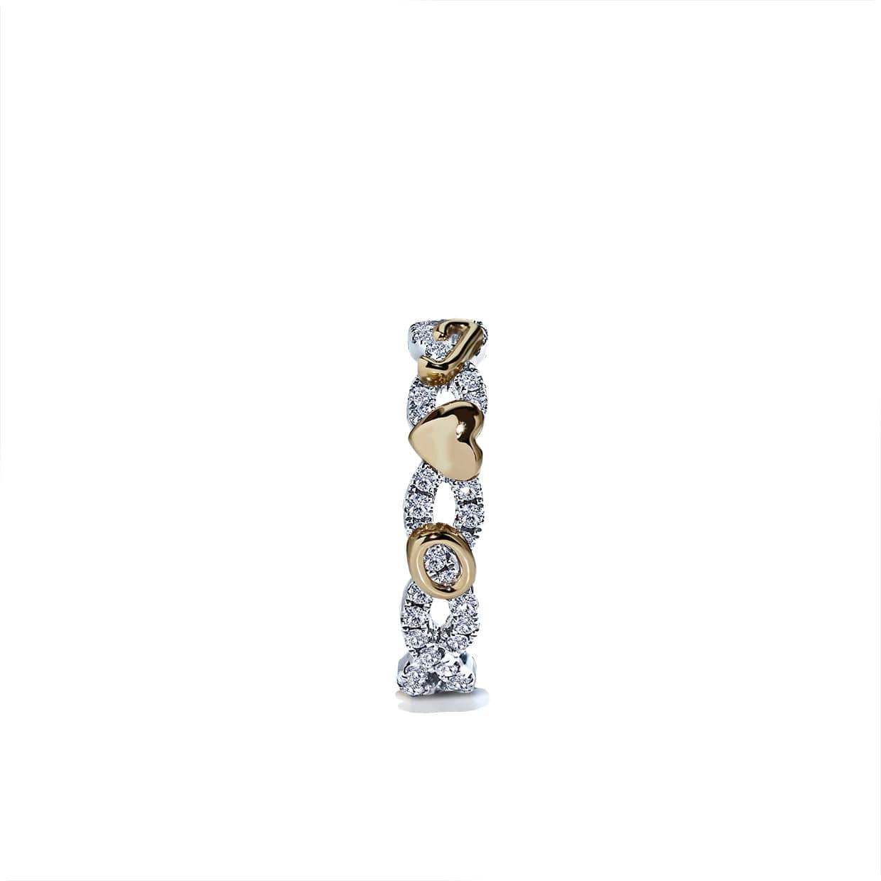 Diamantring eternity twist micropavé med initialer og diamanter i hvidguld
