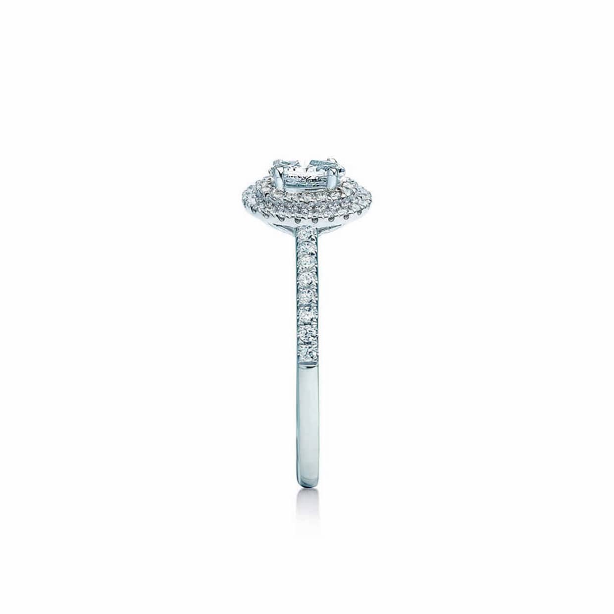 Oxford dobbelt halo oval ring