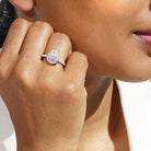 Oxford dobbelt halo pear forgyldt ring