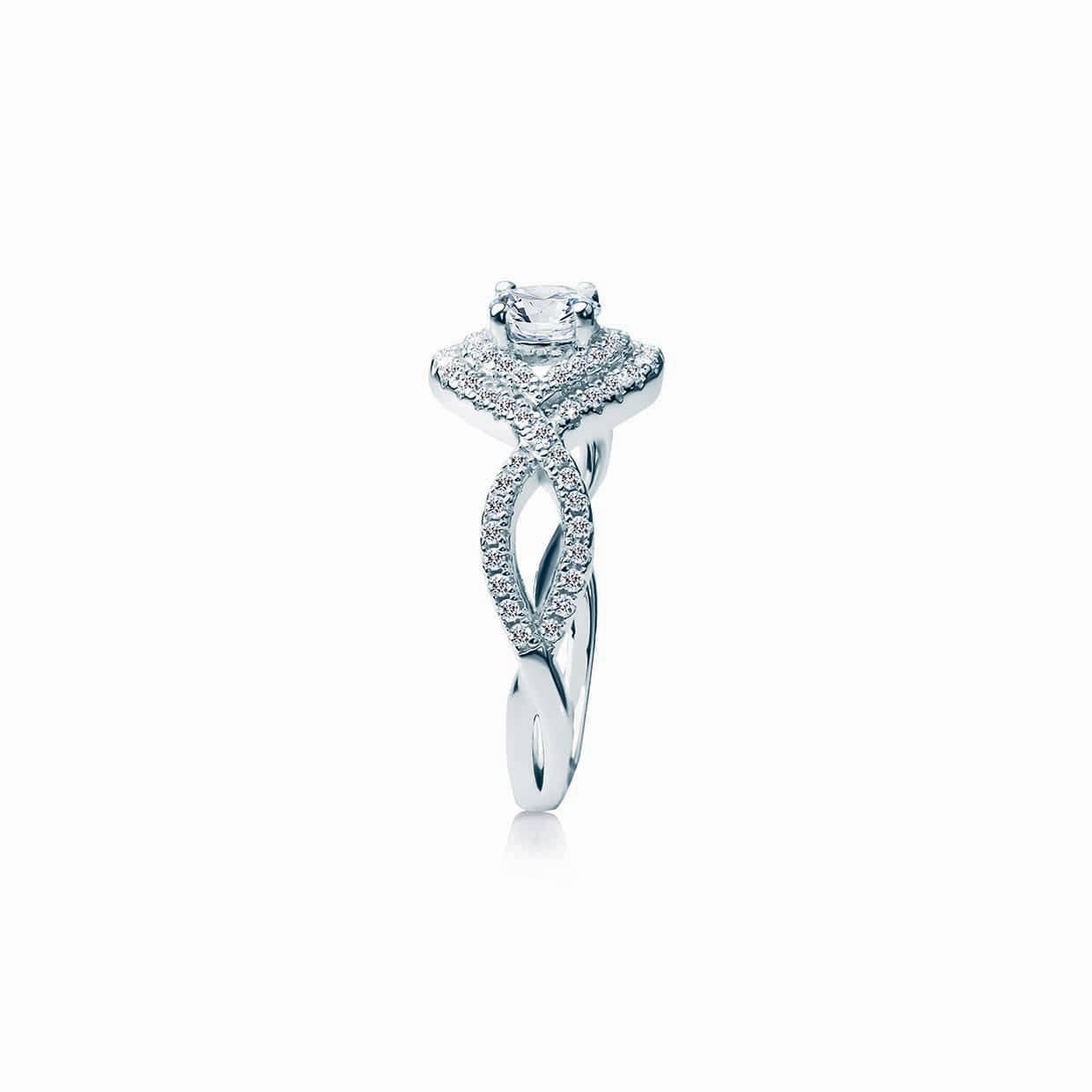 Oxford dobbelt halo ring med sten