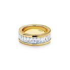Oxford emerald eternity ring med sidesten i forgyldt sterlingsølv