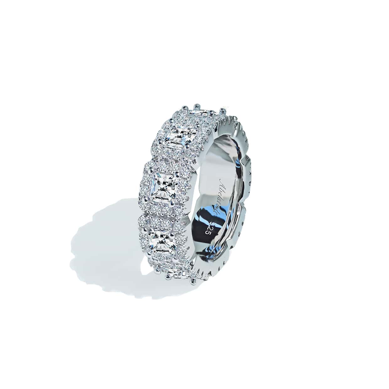 Oxford prinsesse &amp; round cut eternity ring