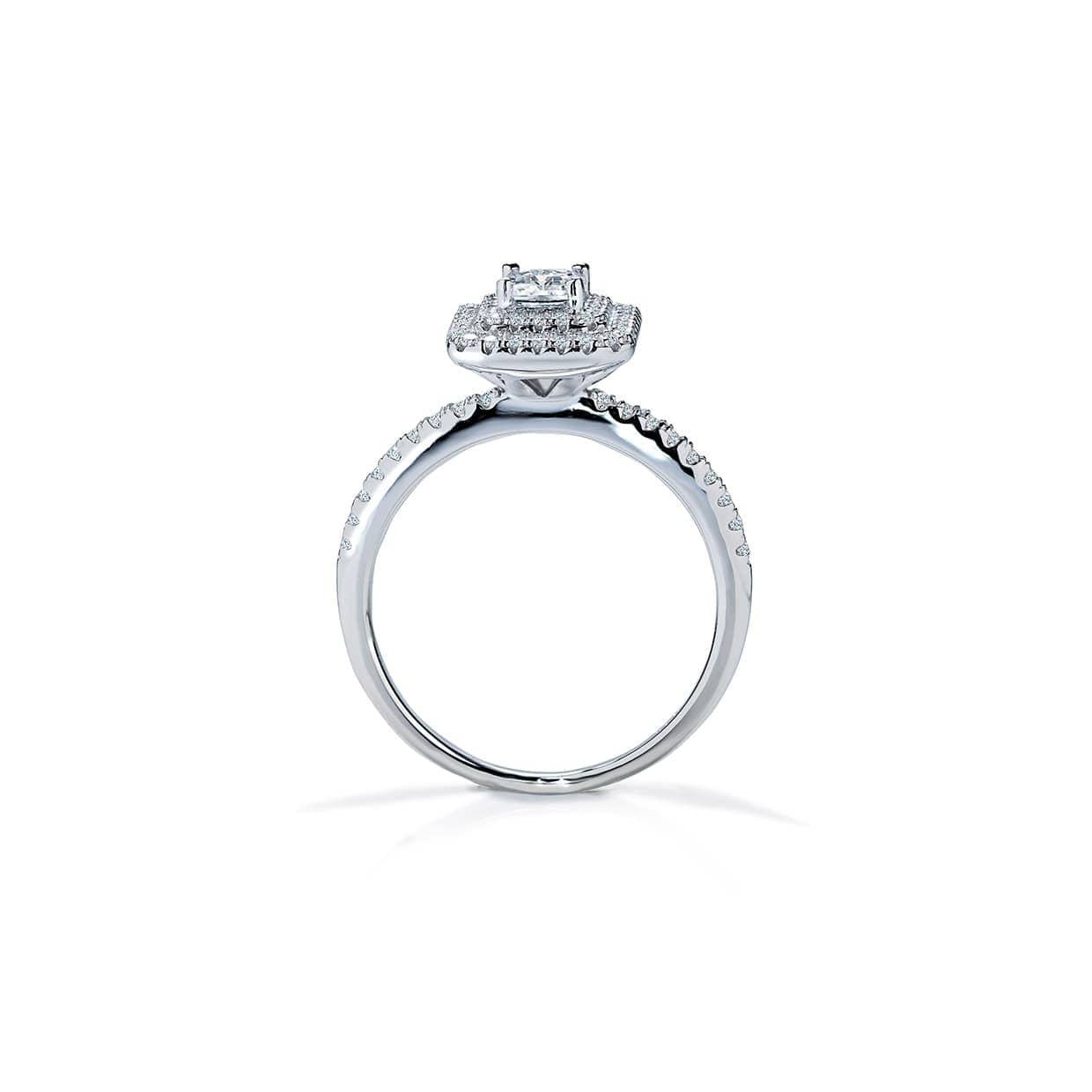 Oxford emerald dobbelt halo ring