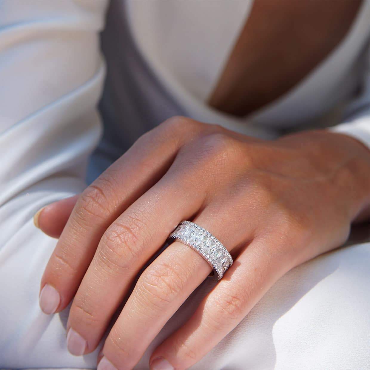 Oxford emerald eternity ring