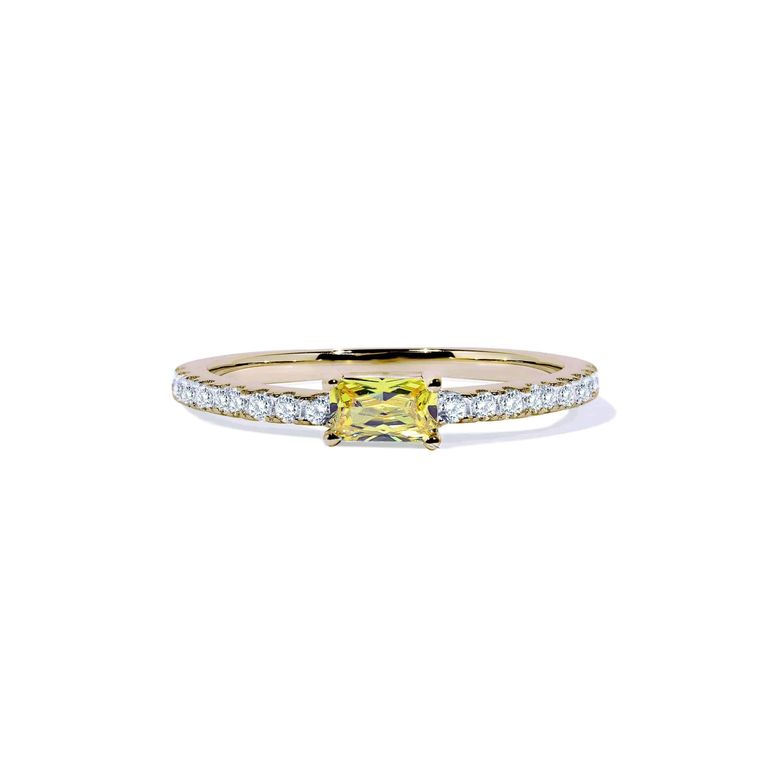 Oxford gul loveable radiant ring i forgyldt sterling sølv