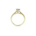 Amour solitaire forlovelsesring med hvid safir og diamanter