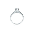 Love solitaire safir og diamant forlovelsesring i hvidguld