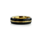 Tungsten ring sort &amp; guld bred