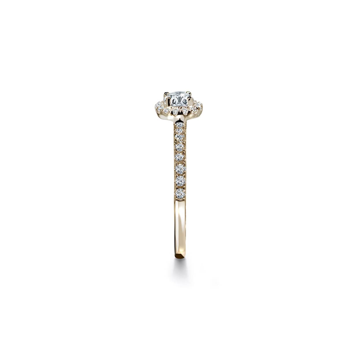 Palermo forlovelsesring i guld med diamant halo
