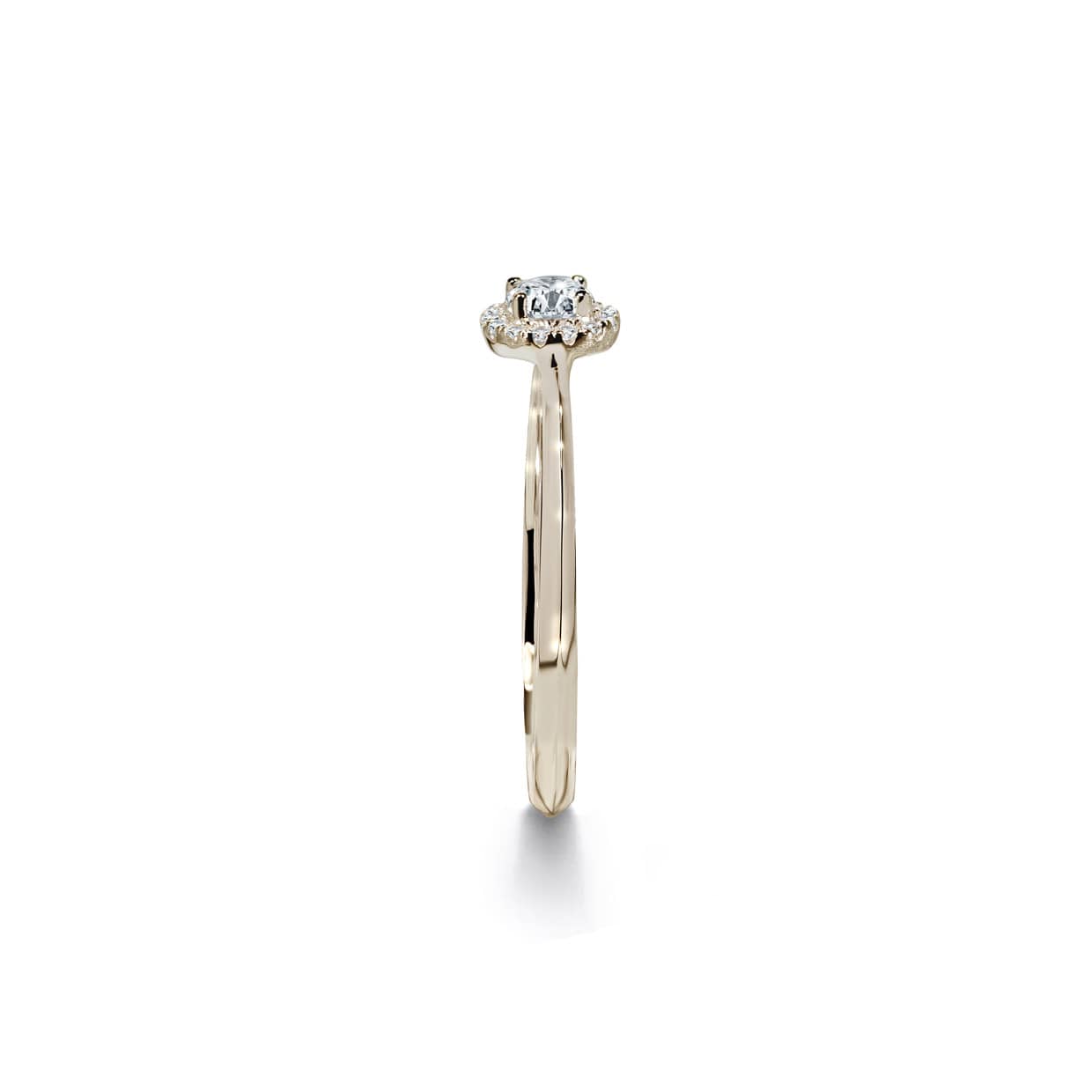 Oxford hvid halo ring med round cut i guld