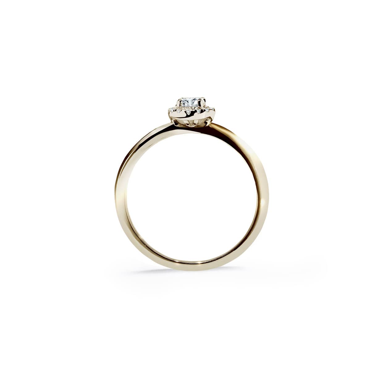 Oxford hvid halo ring med round cut i guld