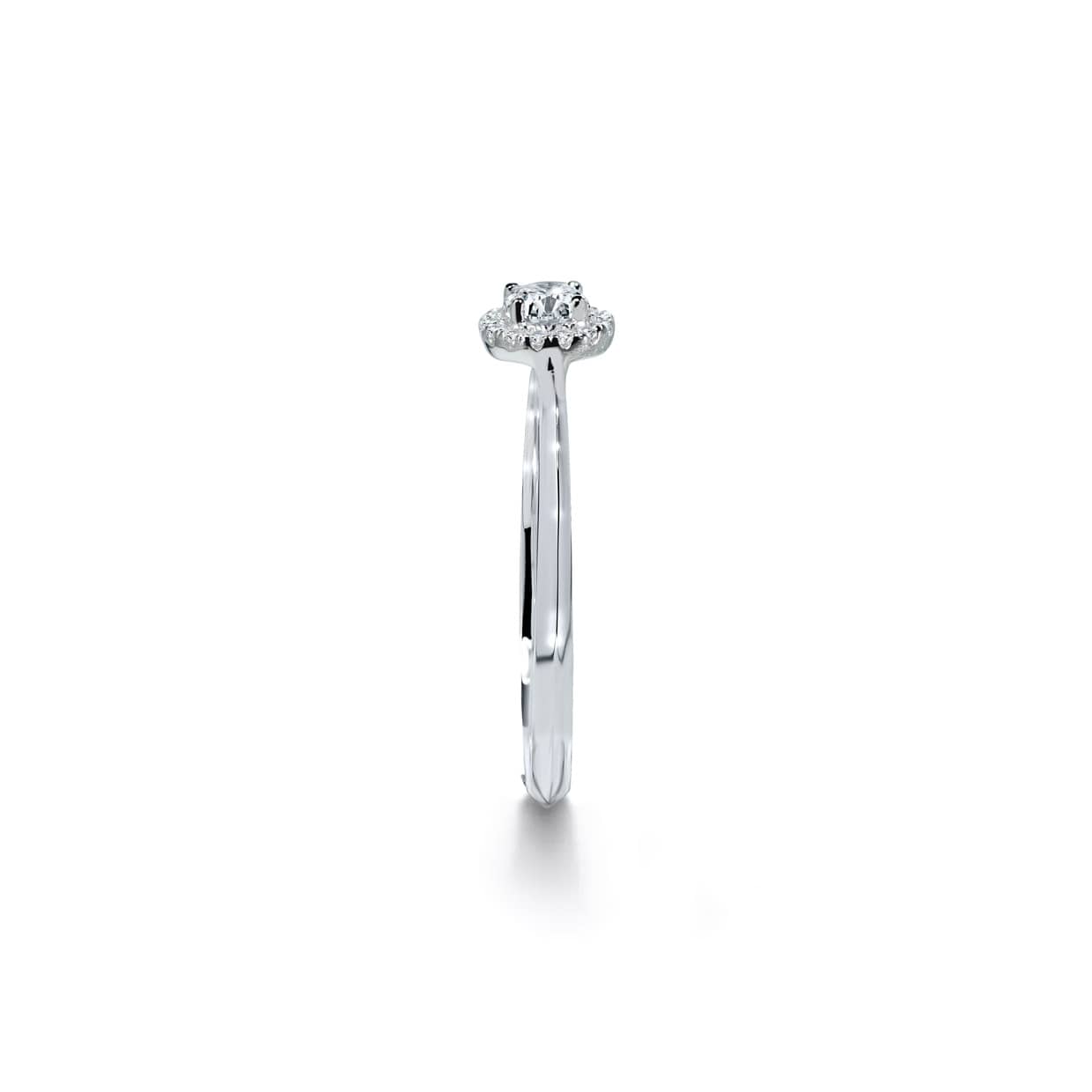 Oxford Silver Halo Square Solitaire Ring med sten