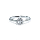 Oxford Silver Halo Square Solitaire Ring med sten