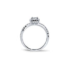 Oxford halo square solitaire ring
