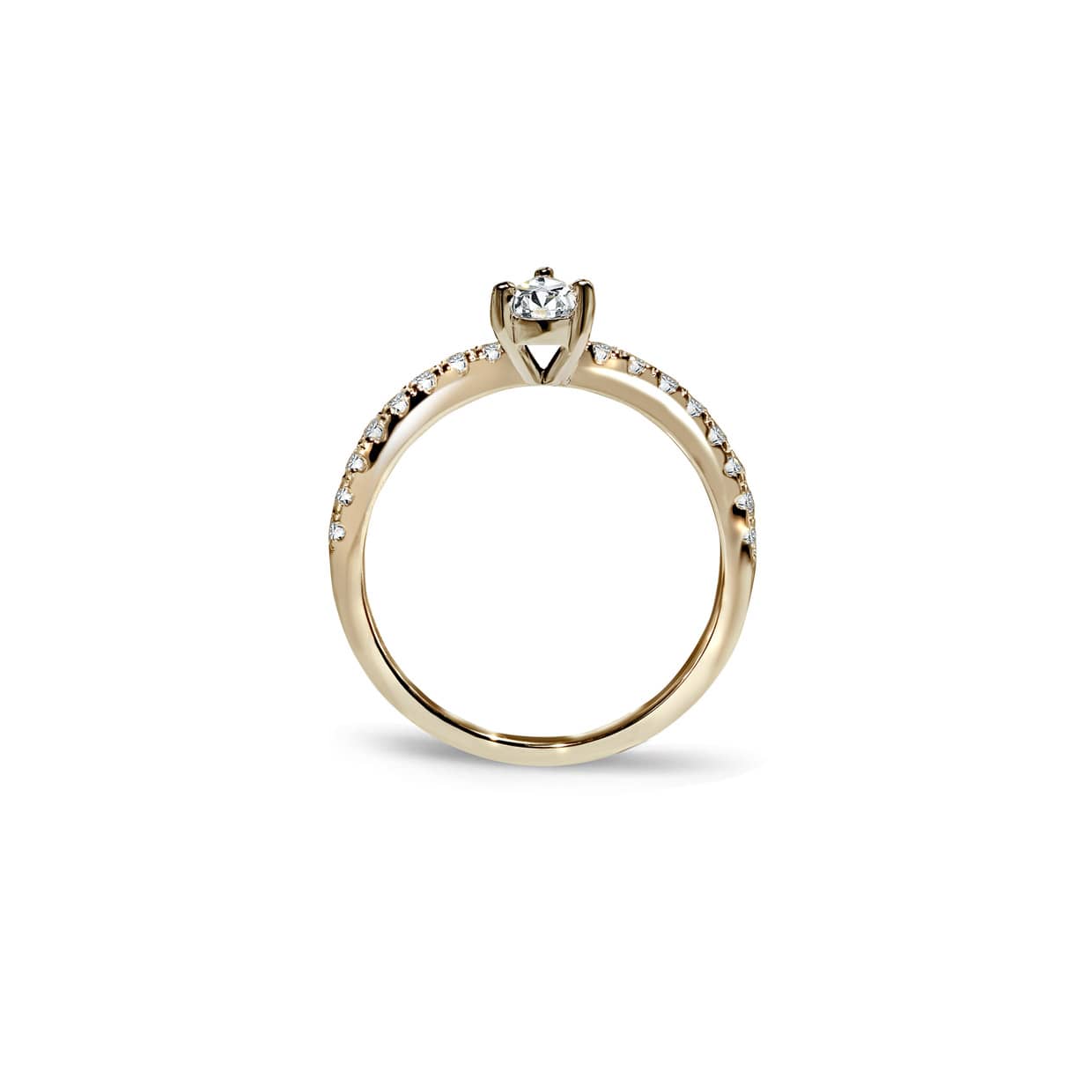 Oxford Pear Cut Solitaire ring i guld