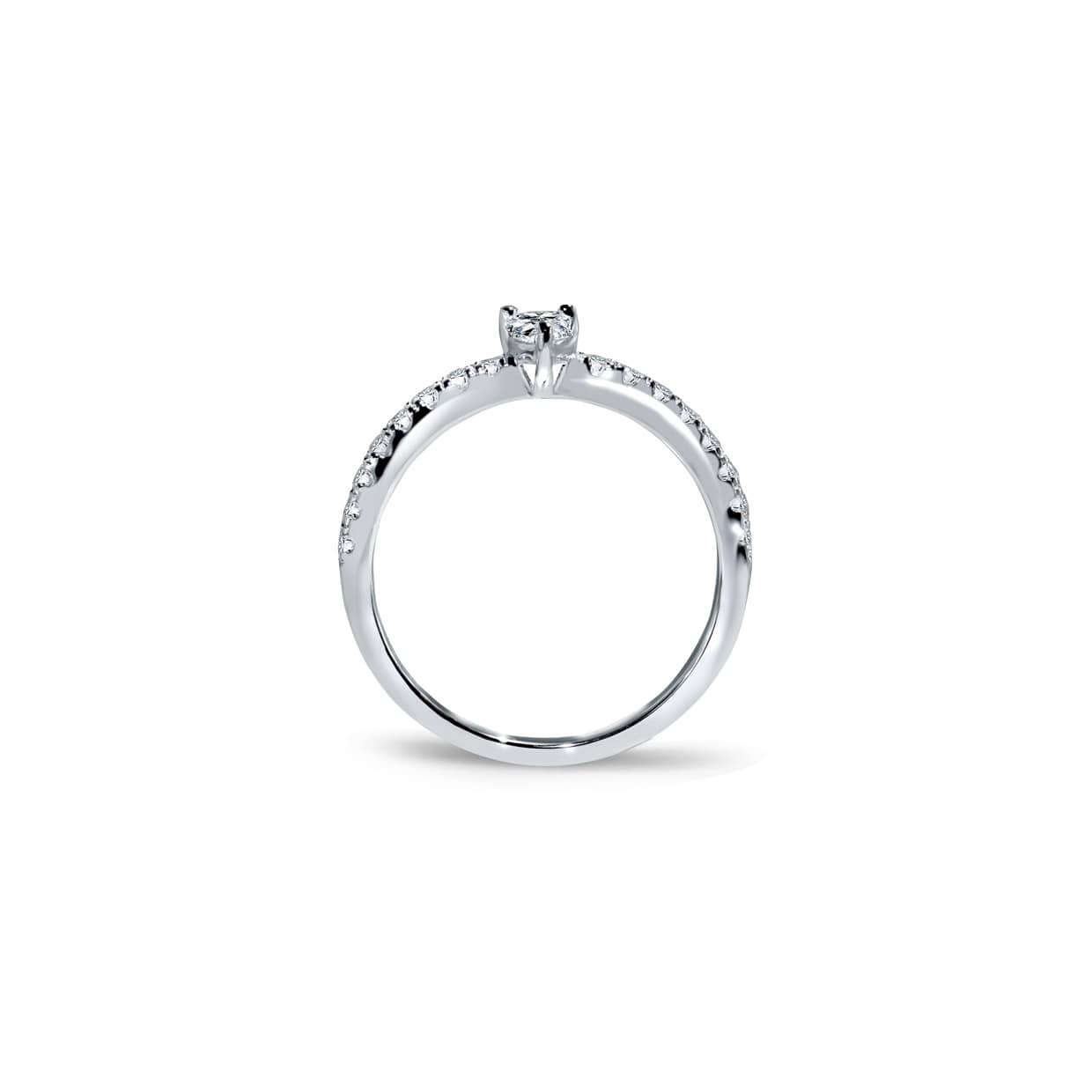 Oxford silver pear solitaire ring med sten