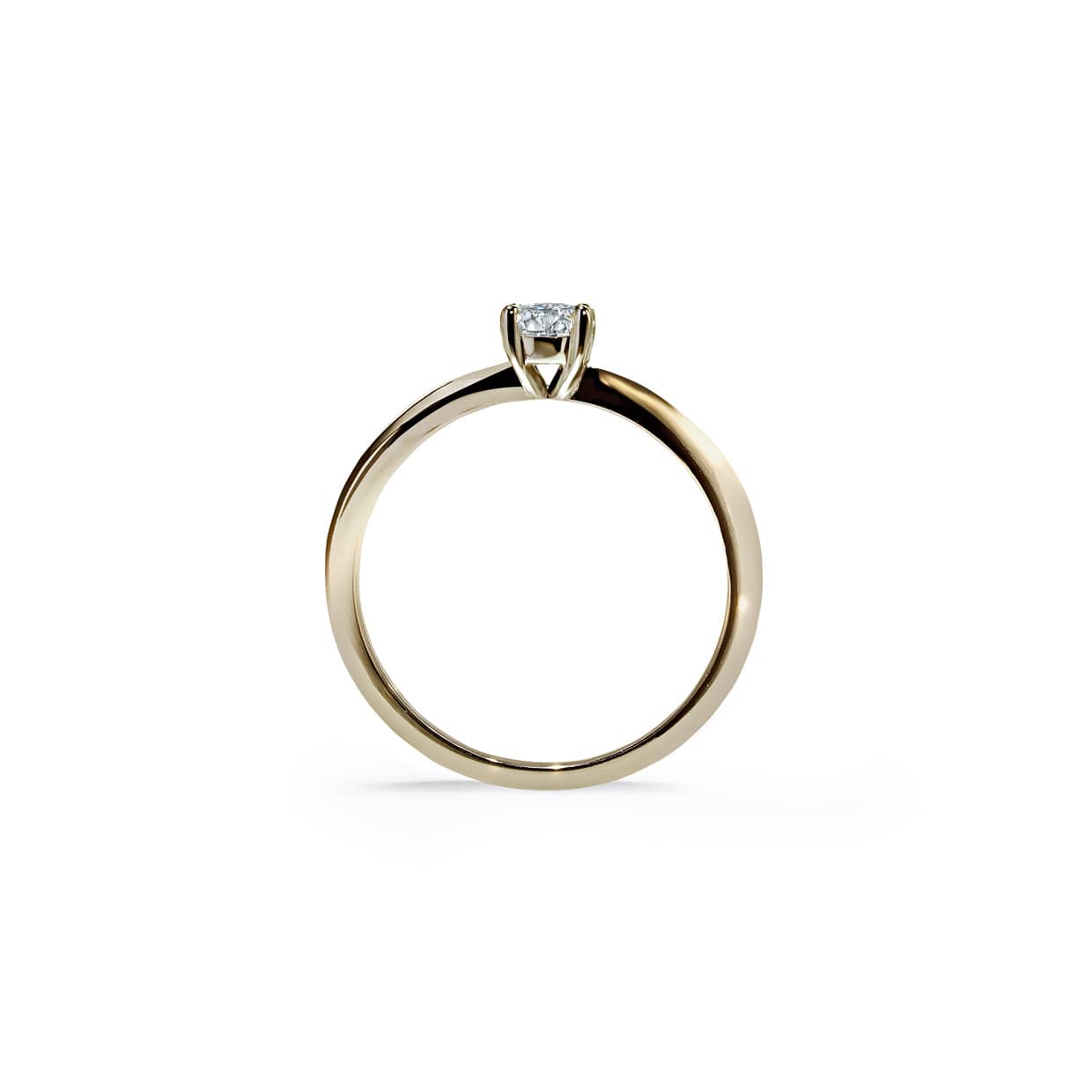 Positano rund diamant solitaire forlovelsesring i guld