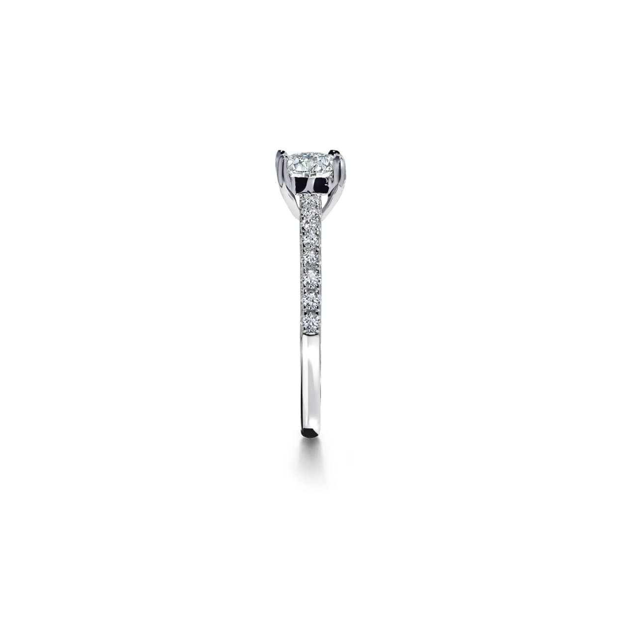 Amalfi klassisk rund diamant forlovelsesring i hvidguld
