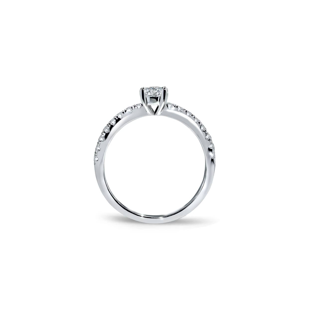 Amalfi klassisk rund diamant forlovelsesring i hvidguld