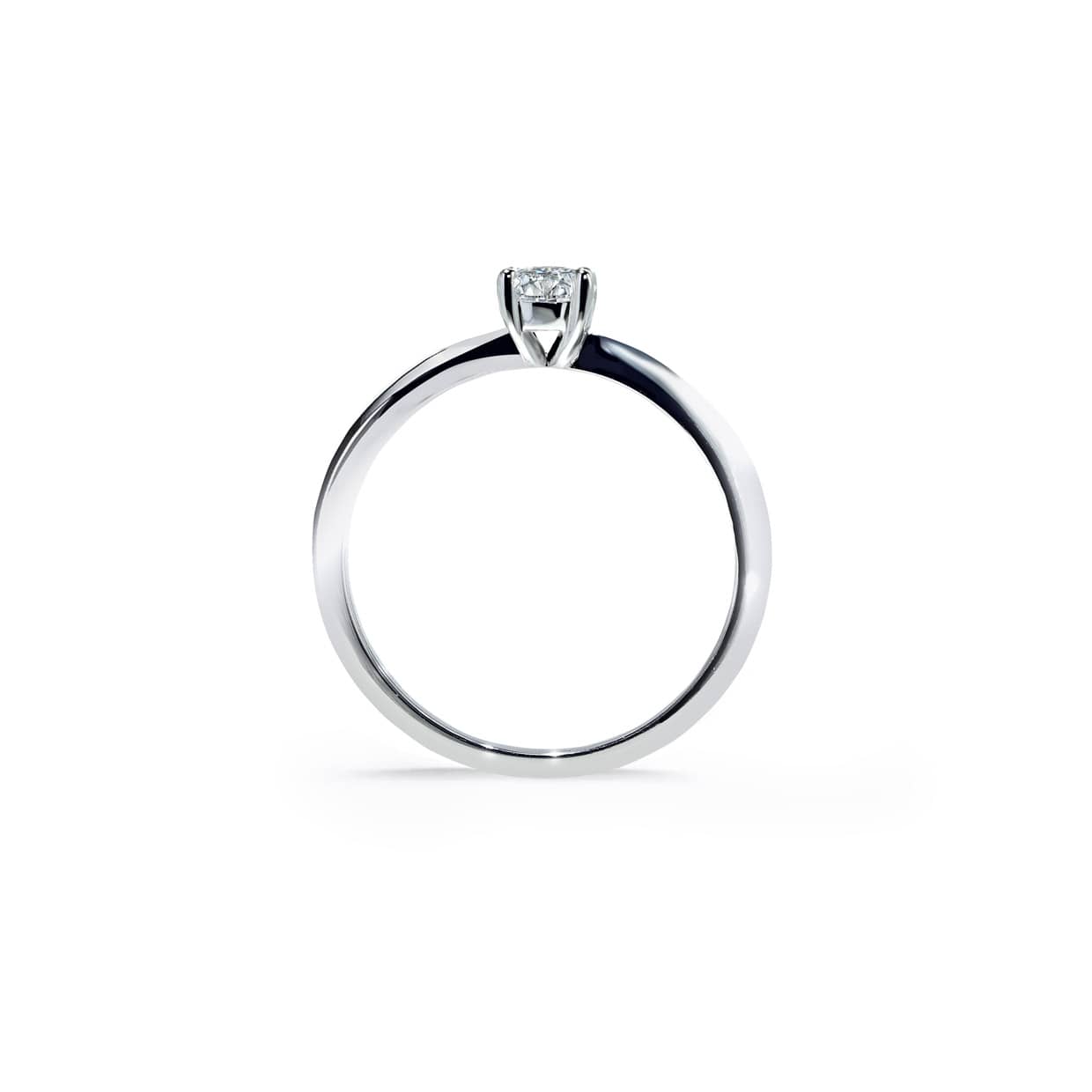 Paris rund diamant solitaire forlovelsesring i hvidguld
