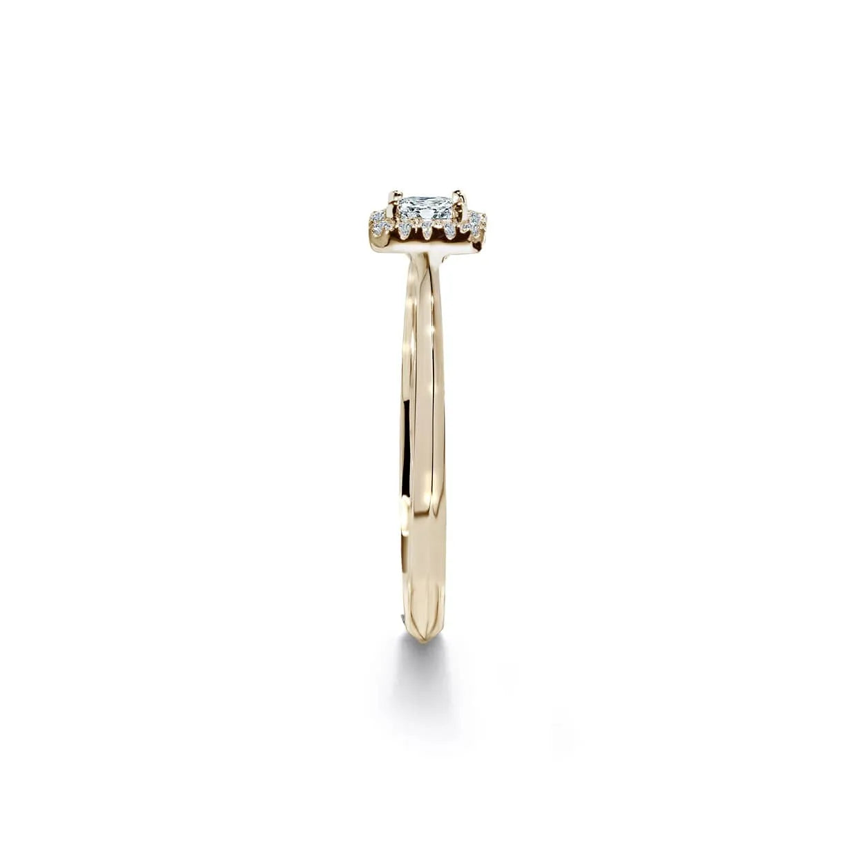 Oxford square cut halo ring i guld
