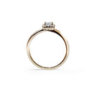 Romeo firkantet halo diamant forlovelsesring i guld