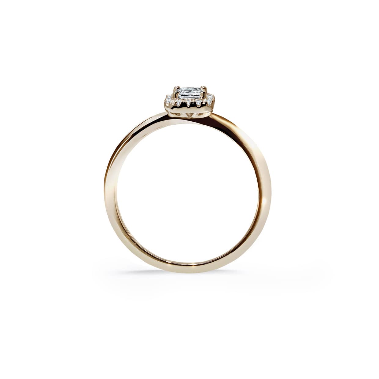 Oxford square cut halo ring i guld