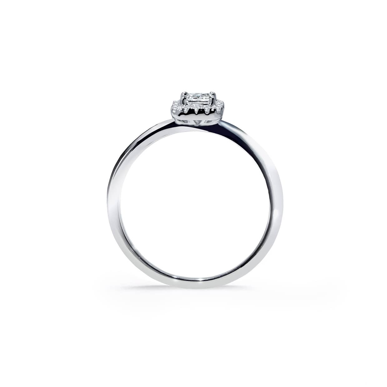 Oxford Silver Halo Square Solitaire Ring