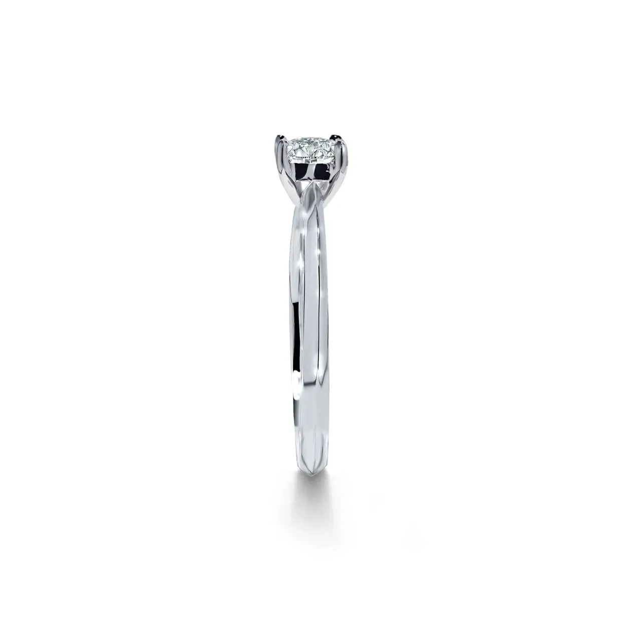 Oxford sølv rund solitaire ring