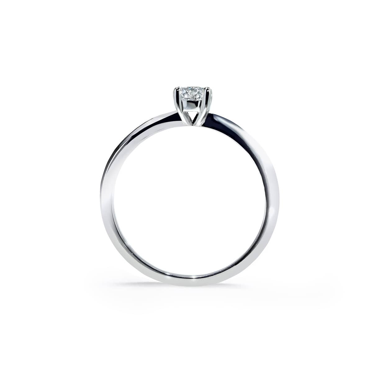 Oxford sølv rund solitaire ring