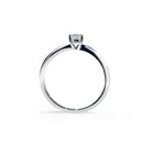 Oxford sølv rund solitaire ring