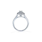 Loving dobbelt diamant halo forlovelsesring med pæreformet safir