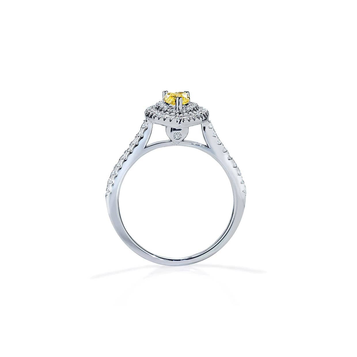 Tuscany gul safir forlovelsesring med diamanter