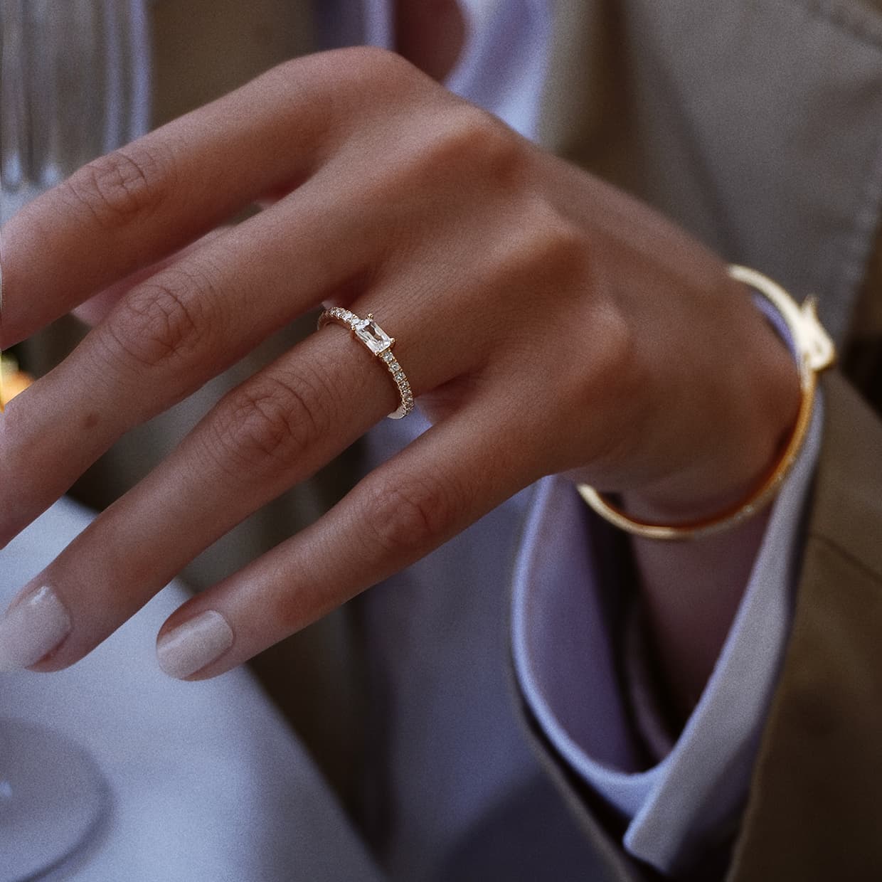 Oxford loveable radiant ring i forgyldt sølv