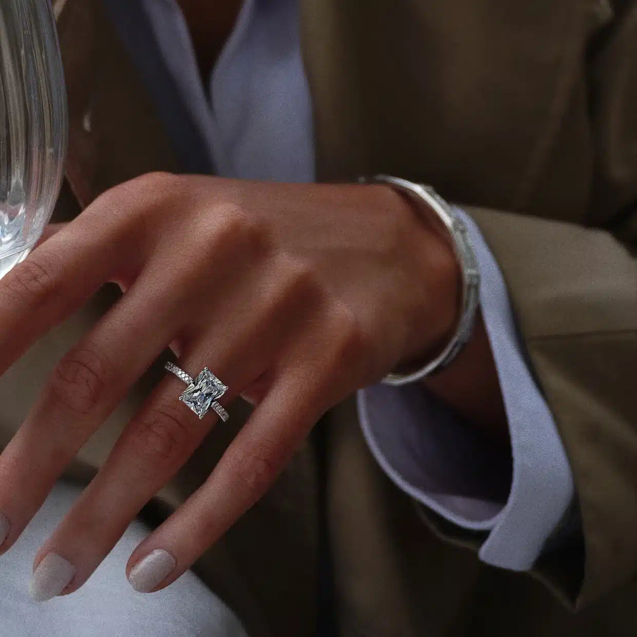 Oxford hvid radiant solitaire ring