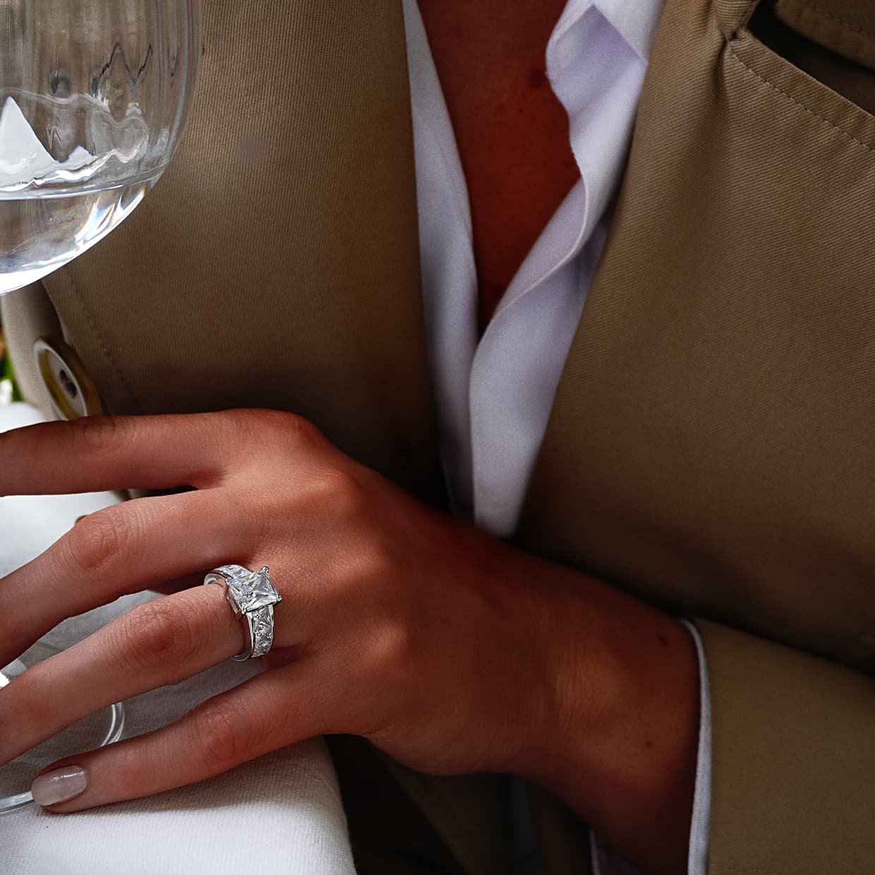 Oxford prinsesse &amp; radiant formet ring i sølv