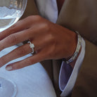Torino firkantet diamanthalo forlovelsesring i hvidguld